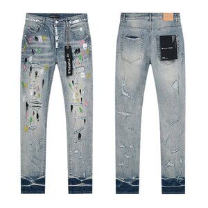 Men's Distressed Blue Jeans